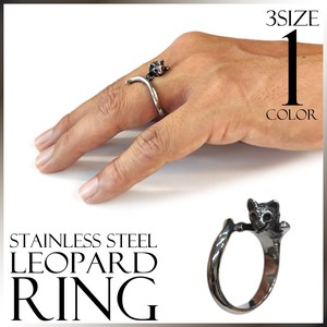 Stainless-Steel-Based Ring Animals Stainless Steel Leopard Ladies' Men's