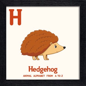 置き掛け兼用 アートパネル Animal Alphabet Hedgehog