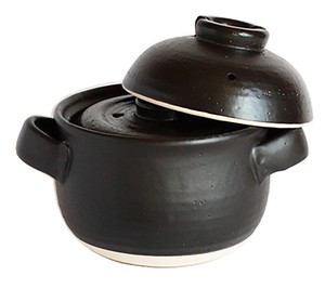 黒しずく炊飯鍋（中蓋付）【萬古焼】【炊飯鍋 ご飯鍋 炊飯土鍋 陶器】