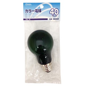 白熱カラー電球 E26 40W グリーン