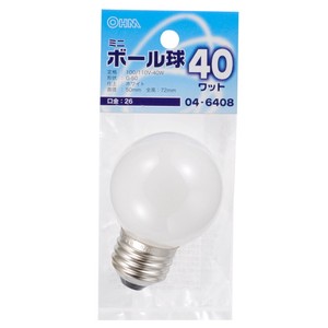 ミニボール球 G50 E26/40W ホワイト