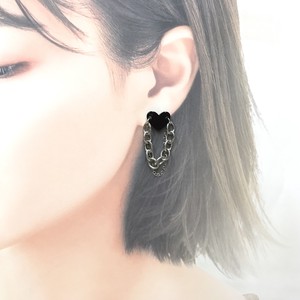 Clip-On Earrings sliver Bijoux black