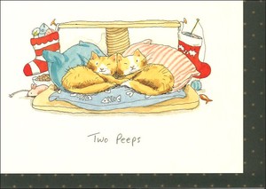 グリーティングカード クリスマス「ペアの猫」ネコ 動物 イラスト