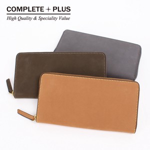 Long Wallet Cattle Leather Nubuck Leather Round Fastener Leather M Men's NEW