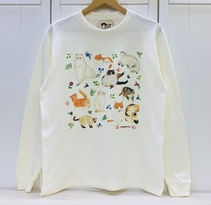 L/S(長袖)Tシャツ☆ボタニカル猫【猫】