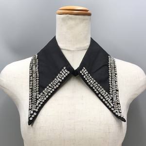 付け襟　刺繍　ラインストーン　ホワイト　ブラック