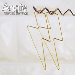 【Angie】 無垢真鍮  ライトニングフープ ゴールドピアス