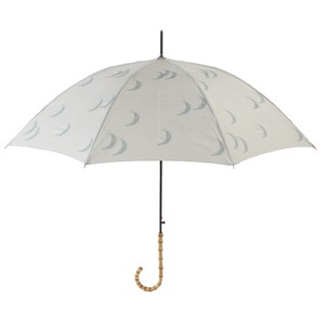晴雨兼用長傘 moon lt.grey 傘 晴雨兼用 竹 ジャンプ傘 北欧風 日傘 雨傘 バンブーハンドル ワンタッチ
