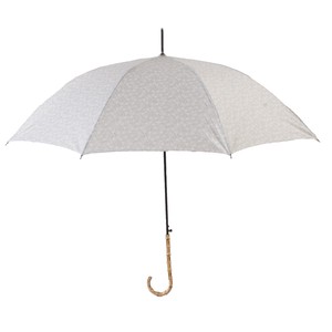 晴雨兼用長傘 blowing flower lt.grey 小花柄 傘 晴雨兼用 竹 ジャンプ傘 日傘 雨傘 バンブーハンドル