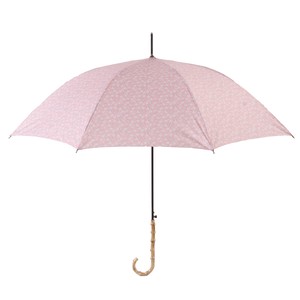 晴雨兼用長傘 blowing flower pink 小花柄 傘 晴雨兼用 竹 ジャンプ傘 日傘 雨傘 バンブーハンドル