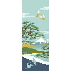 【濱文様】　絵てぬぐい　三保松原　風景図　(日本製)