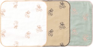 Gauze Handkerchief Teddy Bear Embroidered
