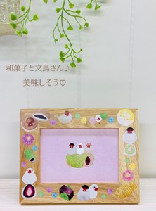 フォトフレーム☆和菓子と文鳥さん【鳥】