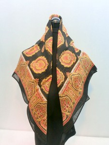 秋冬新作）スカーフ　ウール100％ラメ入りペイズリー柄日本製スカーフ