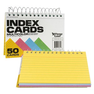 カラーインデックスカード　マルチカラー　メモ帳　罫線入り　50枚綴り　文房具　アメリカン雑貨