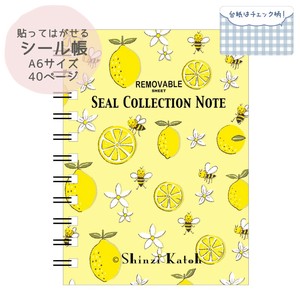 シール堂 日本製 シール帳 蜂蜜レモン 花 A6サイズ 40ページ Shinzi Katoh