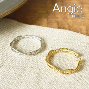 【Angie】スクランブルロープ 真鍮メッキコーティングリング！2色展開。＊イヤーカフとの2way！