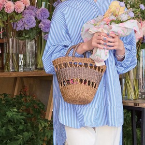 アバカ＆バンクアンの透かし編みバッグ／天然草木 ハンドバッグ