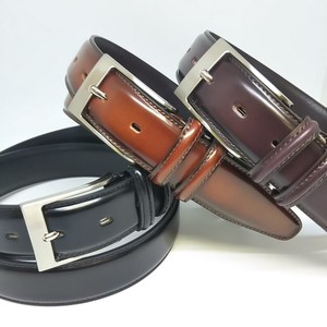 Belt Antique Cattle Leather Gradation 33mm Made in Japan