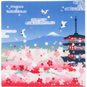 Bento Wrapping Cloth Cherry Blossoms Mt.Fuji 50cm Made in Japan