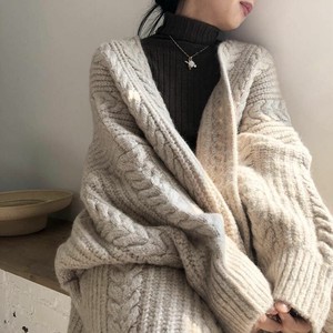 Coat Plain Color Cardigan Sweater Ladies' Autumn/Winter
