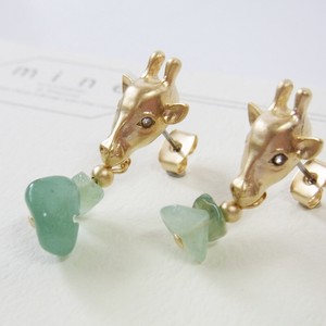 Pierced Earrings Gold Post Stainless Steel Animals Made in Japan