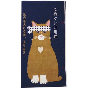 【濱文様】　てぬぐい本　てぬぐい活用猫　(日本製)