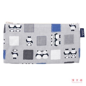 Pouch Patchwork Flat Pouch Panda Made in Japan