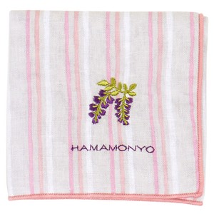 Gauze Handkerchief Reversible Bird Stripe Made in Japan