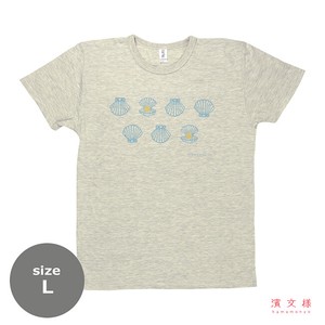 【濱文様】　TシャツL　マリンパール　ベージュ　(日本製)
