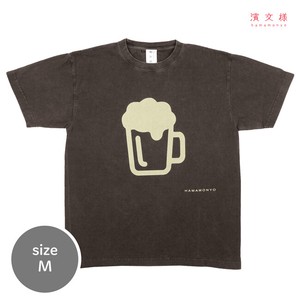 【濱文様】　ピグメント染めTシャツM　ビール　ブラック