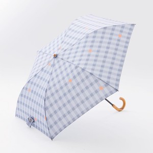 折畳雨傘 50cm ギンガム GRAY 【392／サンキューニ】 Q137