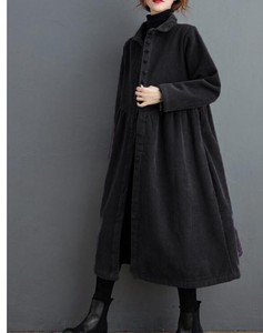 秋冬の新作加絨長袖オーバーサイズゆったりコーデュロイカジュアル婦人コート  ZCLA583