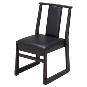 ［木］立山高テーブル椅子 ブラック（レザー） SH43