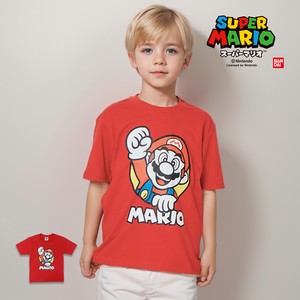 スーパーマリオ 子供服 キッズ Tシャツ KIDS マリオ フェイス レッド 赤 半袖