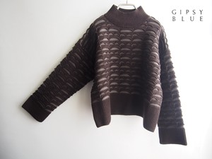 Sweater/Knitwear Pullover Jacquard High-Neck Made in Japan