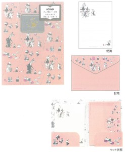 ムーミン　ケース付レターセット　ピンク　BD050-13
