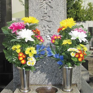 デラックス仏花（仏壇・お墓）兼用タイプ・2束組　仏具　造花　仏花
