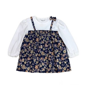 Kids' 3/4 Sleeve T-shirt Floral Pattern M Made in Japan