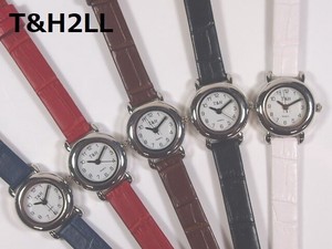 T＆Hレディース腕時計　レザーベルト　日本製高性能省電力ムーブメント　電池寿命4年以上