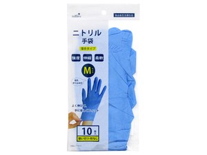 【粉なし 薄手タイプ】ニトリル手袋　10枚入　M