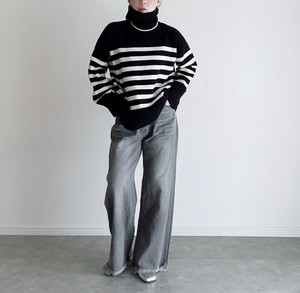 Sweater/Knitwear Knitted High-Neck Border