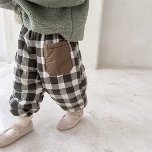 韓国ファッション　チェック 厚い の綿パンツ　    子供パンツ　ベビー　新生児　キッズ