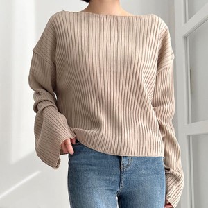 Sweater/Knitwear Knitted Long Sleeves Long Tops Simple