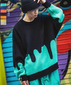 Sweater/Knitwear Knitted Drip Pattern