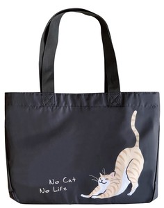 【ネコ/CAT(猫)】ショッピングバッグ ネコ グレー