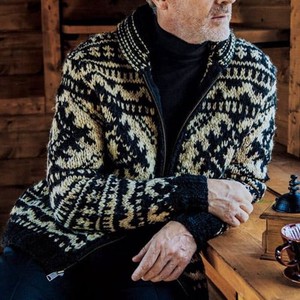Jacket Outerwear Cardigan Sweater Men's Nordic Pattern Autumn/Winter