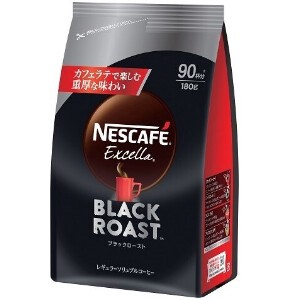 ネスカフェ エクセラ ブラックロースト 詰替用袋 180g x12 【インスタントコーヒー】