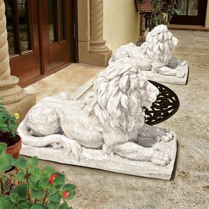 リンドハースト邸 マナーライオン(守護する獅子像) センチネル像彫像/ エントランス ピロティ玄関（輸入品