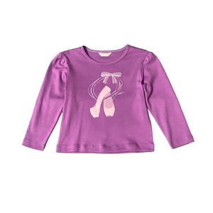 Kids' 3/4 Sleeve T-shirt Ballet Shoes Pudding M Made in Japan